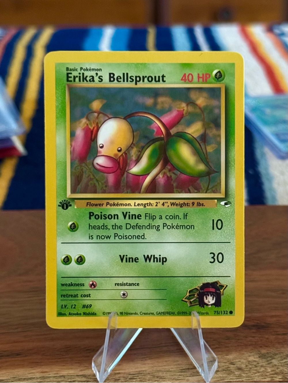 Erika's Bellsprout 1st edition Gym Heroes Pokemon Card